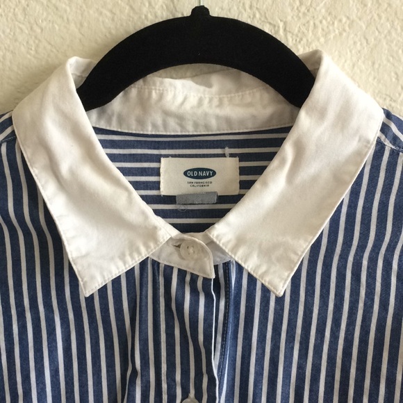 Old Navy Stripe Button Up Collar Long Sleeve Shirt - Picture 3 of 8